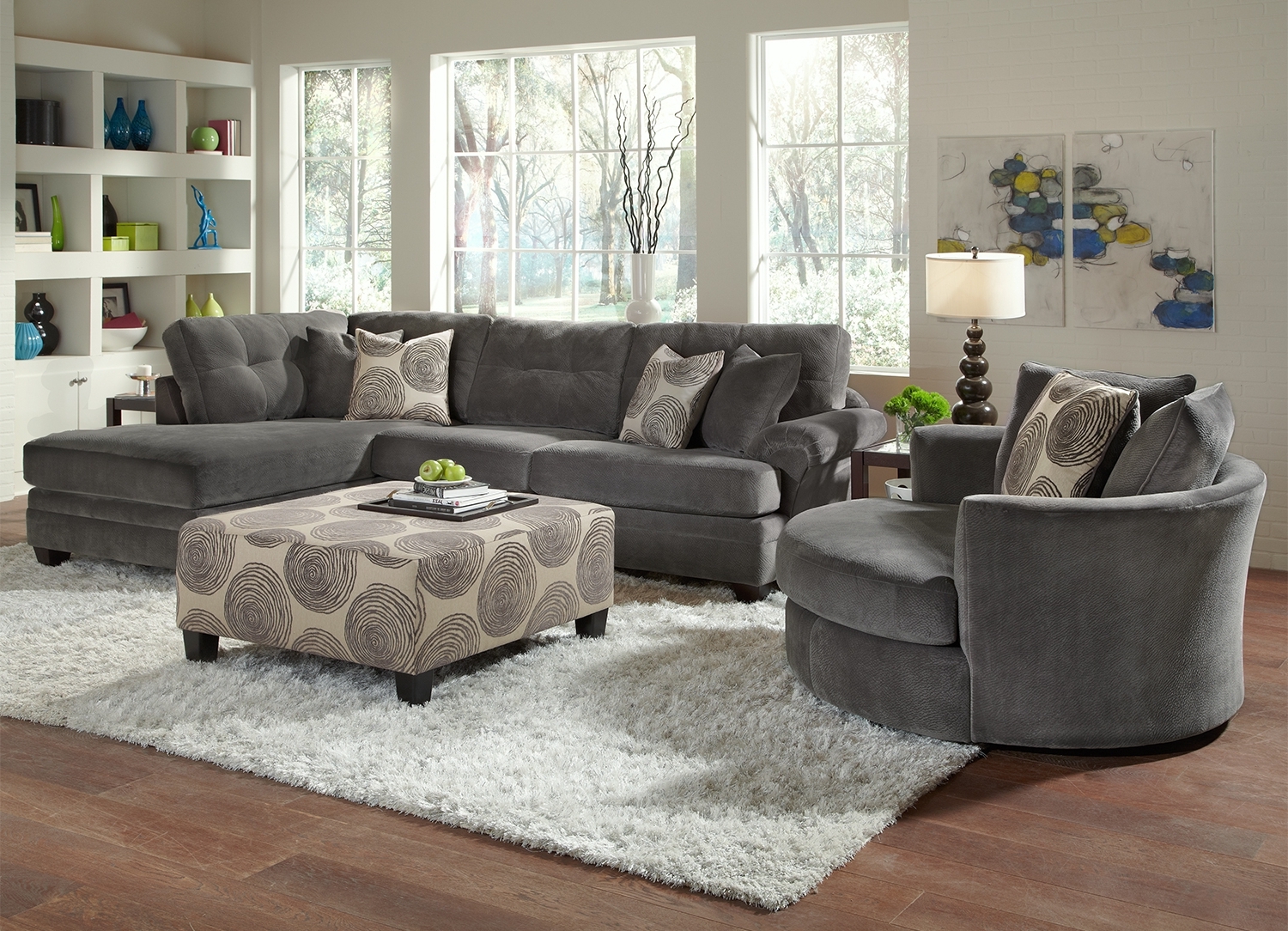 Living Room Layout With 2 Swivel Chairs