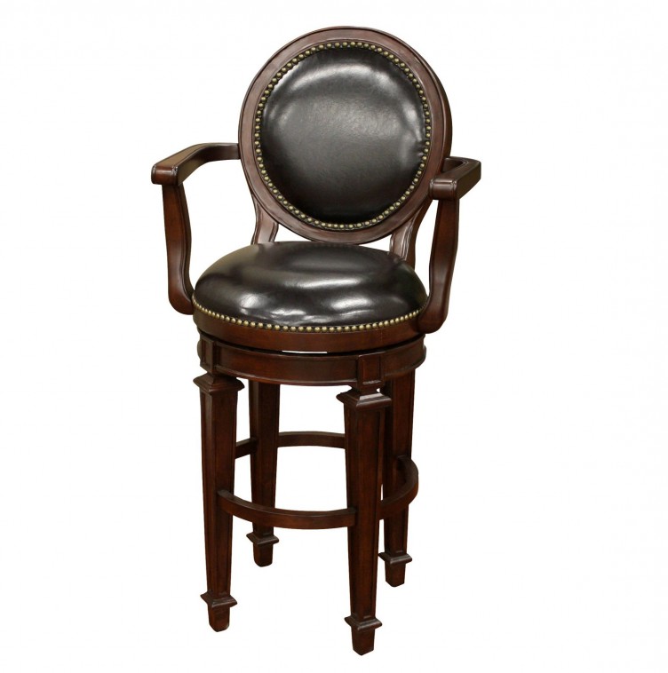 Round Back Bar Stools with Armchair and Backrest