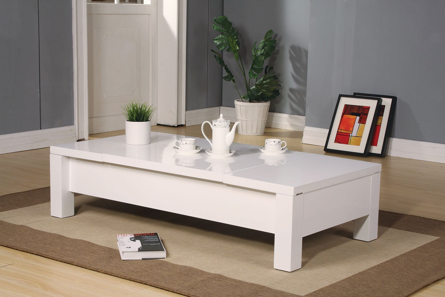 Modern Low White Gloss Coffee Table Ikea 