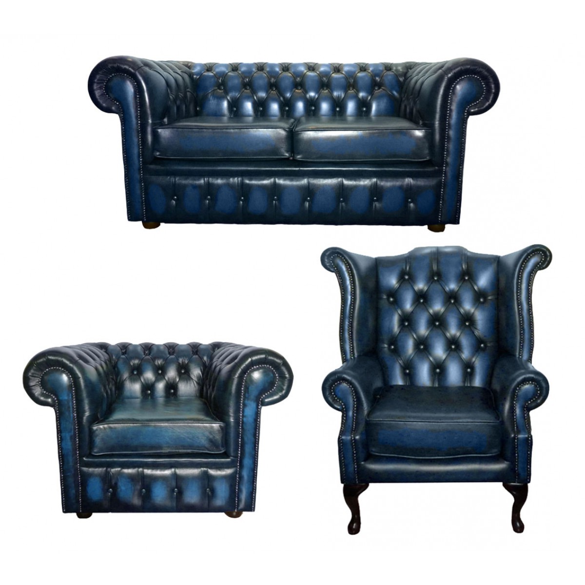 Blue Leather Club Chair Furniture