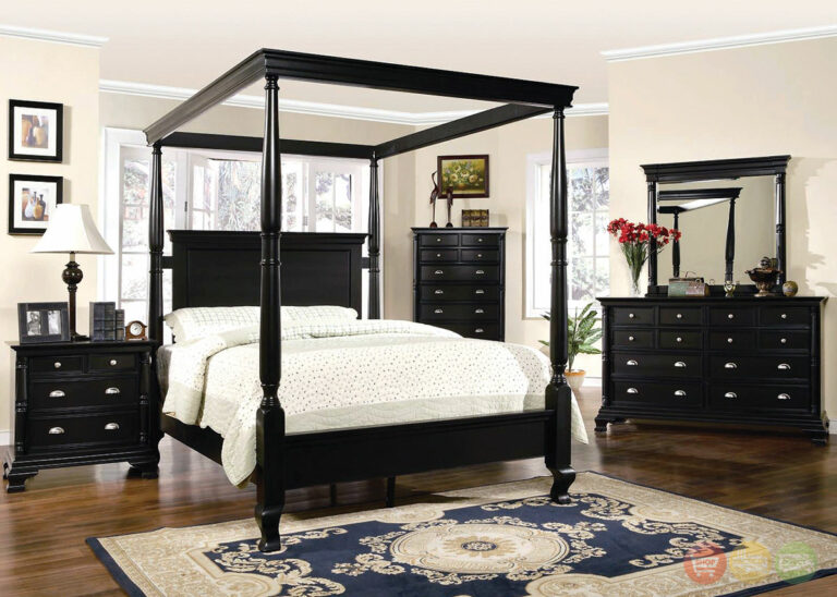 Black Canopy Bed Curtains 12