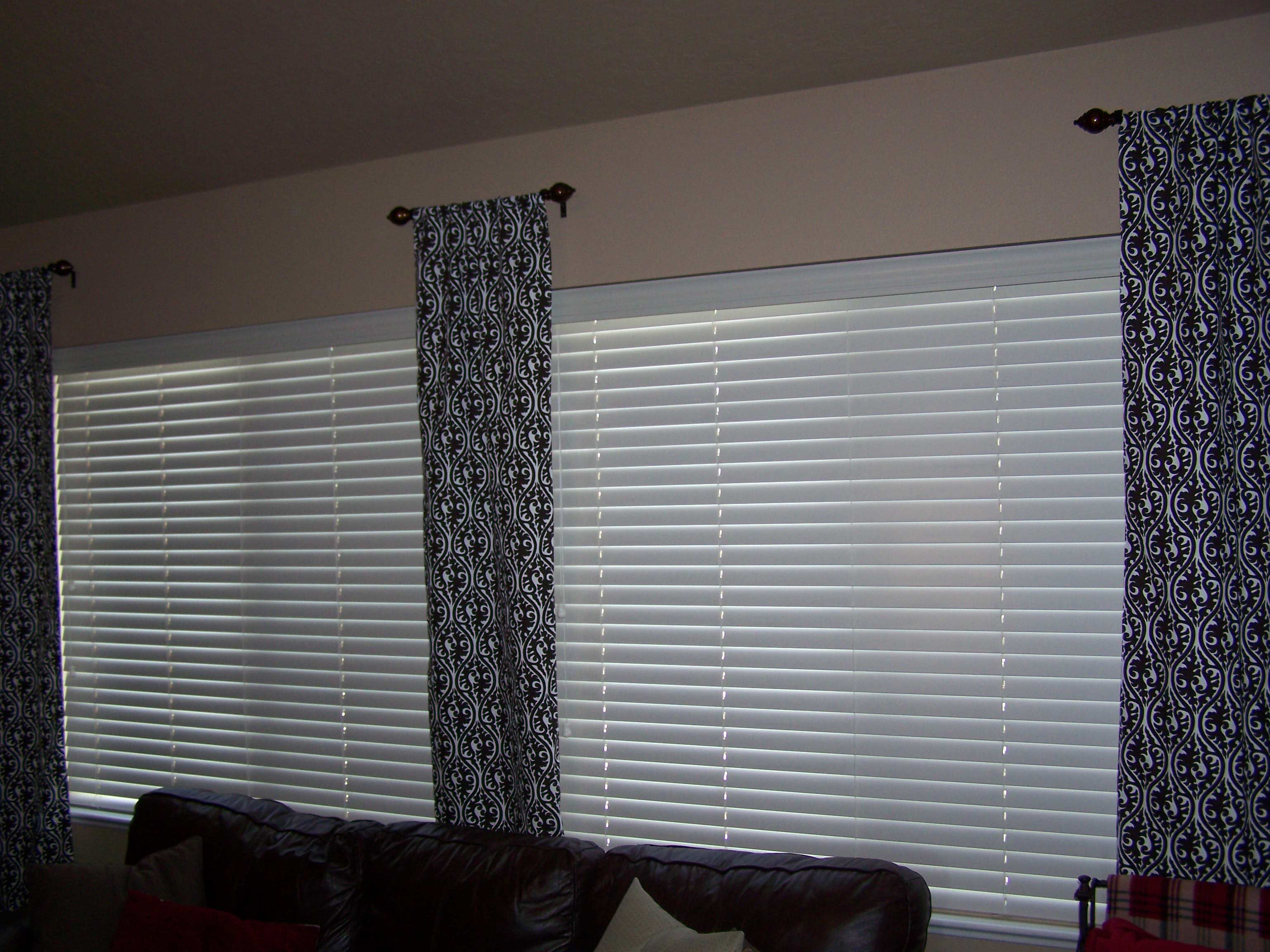 living room short curtain rods
